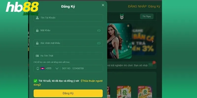 Hướng dẫn đăng ký HB88 từ A - Z cho tân thủ tham gia